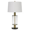 Table Lamp | 42" | Clear Glass | Dimmer | Oak Wood Accent