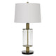 Table Lamp | 42" | Clear Glass | Dimmer | Oak Wood Accent