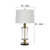 Table Lamp | 42’’ | Clear Glass | Dimmer | Oak Wood Accent BM272228