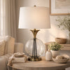 Table Lamp | 46" | Metal & Glass Globe | Dimmer | Brass