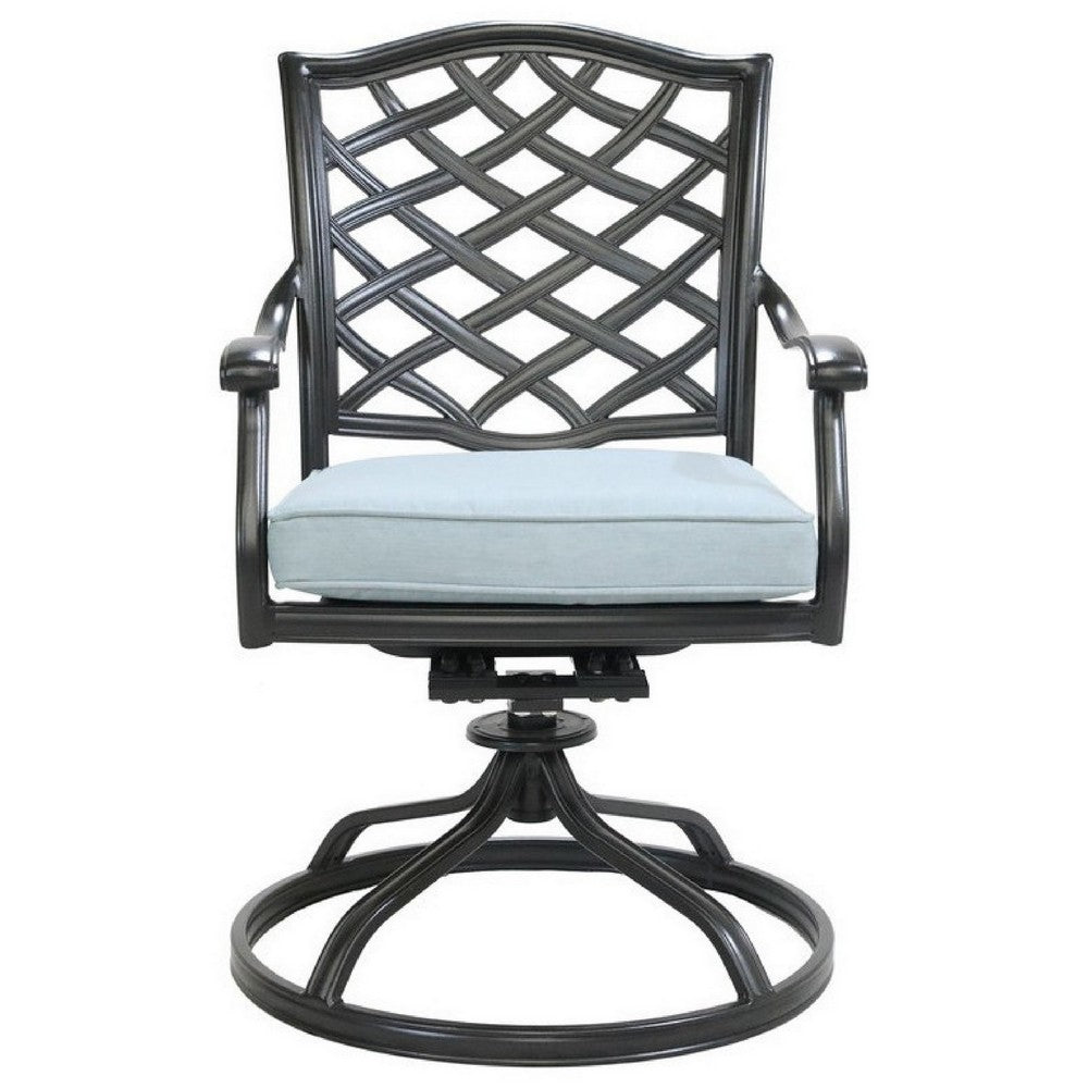 Wynn Outdoor Swivel Dining Chair Set of 2 | Light Blue