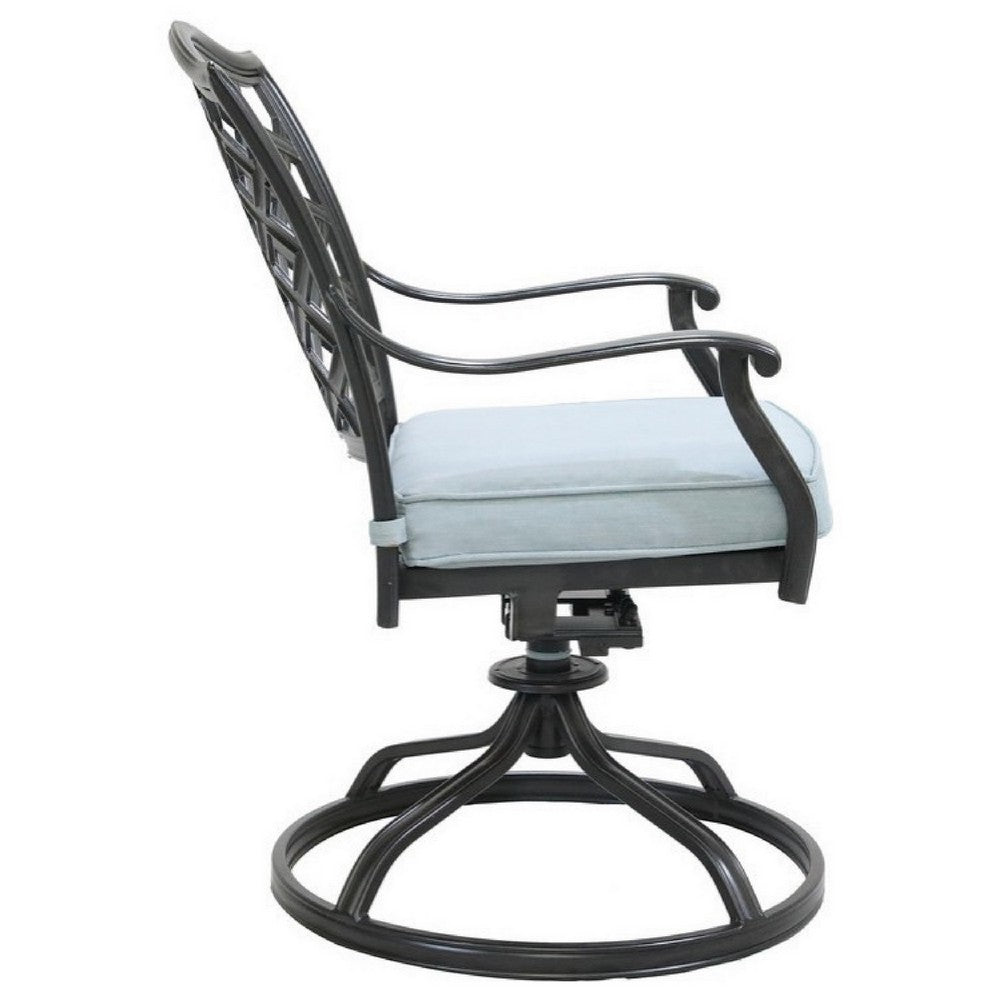 Wynn Outdoor Swivel Dining Chair Set of 2 | Light Blue