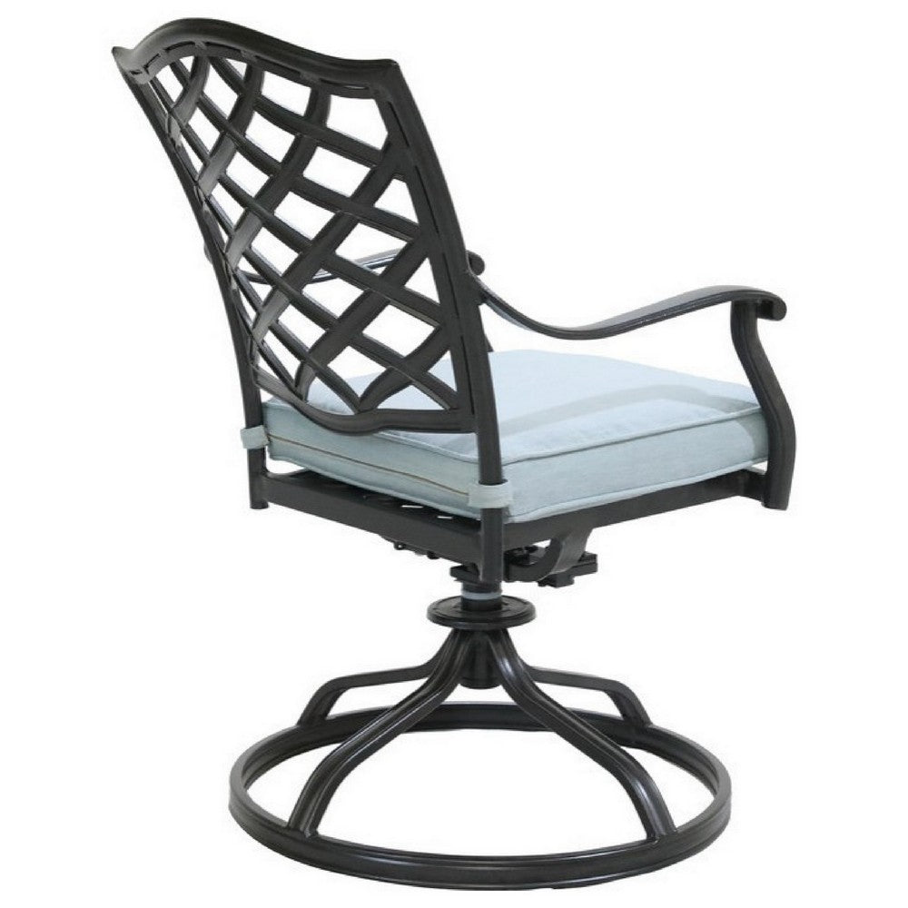 Wynn Outdoor Swivel Dining Chair Set of 2 | Light Blue