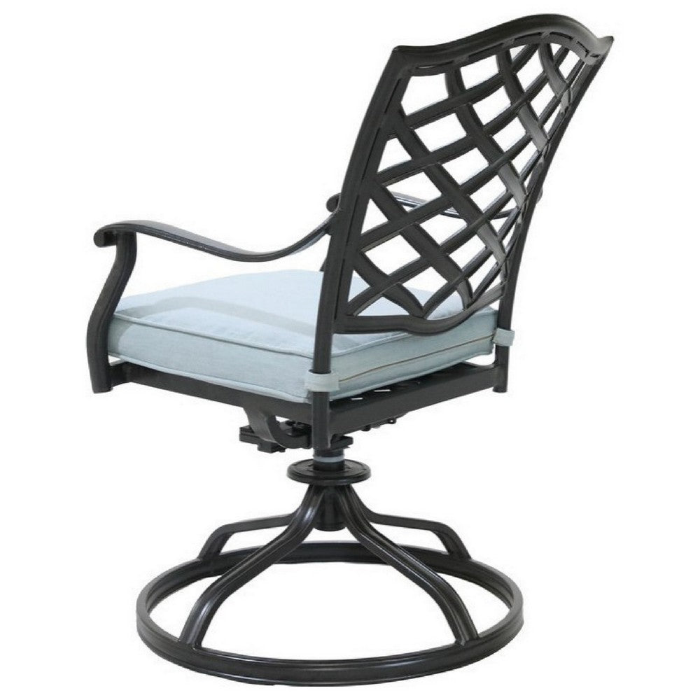 Wynn Outdoor Swivel Dining Chair Set of 2 | Light Blue