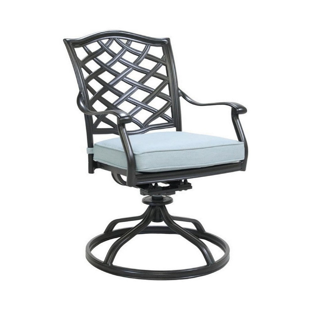 Wynn Outdoor Swivel Dining Chair Set of 2 | Light Blue