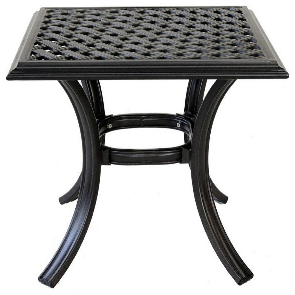 Wynn Outdoor End Table | 22’’ | Pattern Top | Black BM272250