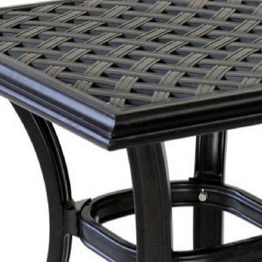 Wynn Outdoor End Table | 22’’ | Pattern Top | Black BM272250