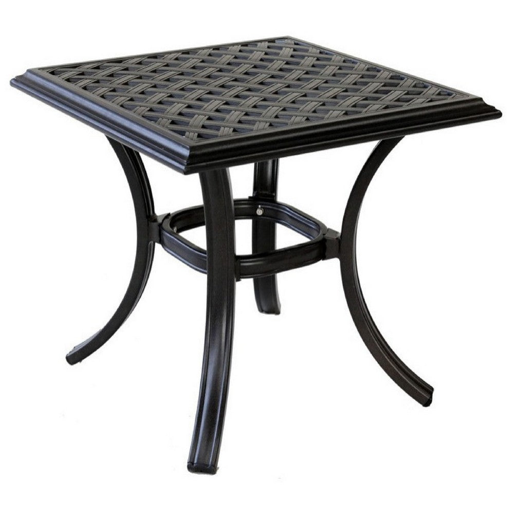 Wynn Outdoor End Table | 22" | Pattern Top | Black