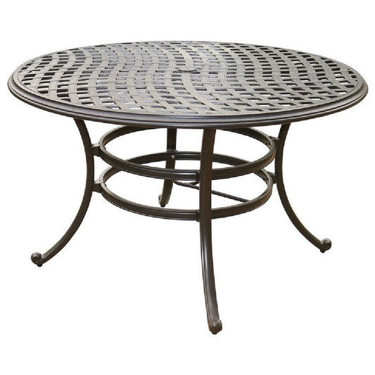 Wynn Outdoor Dining Table | 49" Round Top | Black Metal