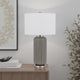 Table Lamp | 29" | Curved Ceramic | Striped | Dimmer | Gray