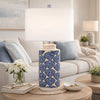 Table Lamp | 27" | Coastal Ceramic | Sea Shells | Dimmer | Blue