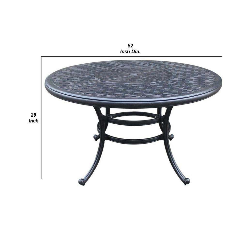 Outdoor Dining Table | 52’’ Round | Cast Metal | Dark Bronze BM272411