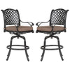 Zoe Outdoor Barstool | 49" Swivel | Set of 2 | Black & Brown