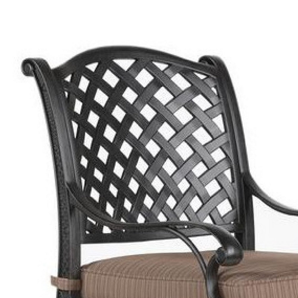 Zoe Outdoor Barstool | 49’’ Swivel | Set of 2 | Black & Brown BM272439