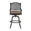 Zoe Outdoor Barstool | 49" Swivel | Set of 2 | Black & Brown