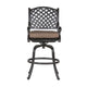 Zoe Outdoor Barstool | 49" Swivel | Set of 2 | Black & Brown