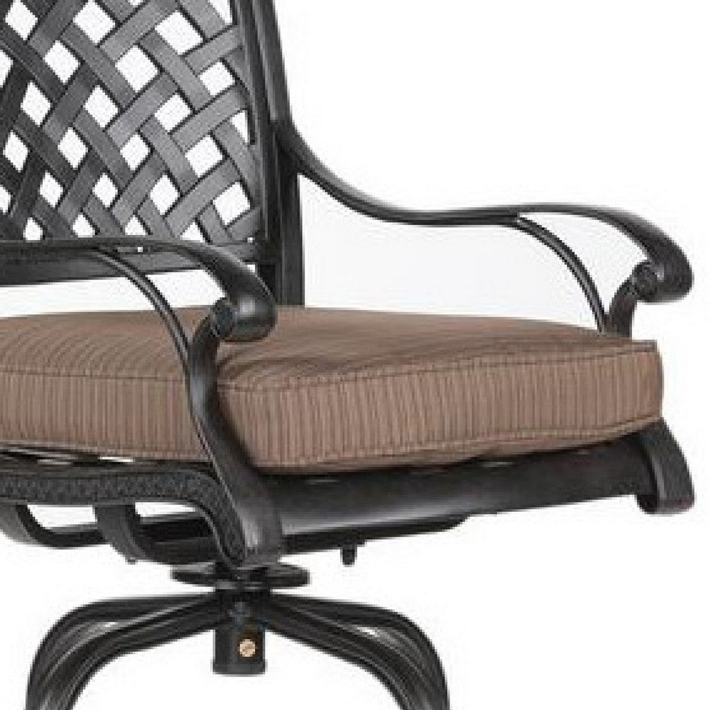 Zoe Outdoor Barstool | 49’’ Swivel | Set of 2 | Black & Brown BM272439