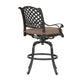 Zoe Outdoor Barstool | 49" Swivel | Set of 2 | Black & Brown