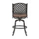 Zoe Outdoor Barstool | 49" Swivel | Set of 2 | Black & Brown