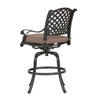 Zoe Outdoor Barstool | 49" Swivel | Set of 2 | Black & Brown
