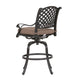 Zoe Outdoor Barstool | 49" Swivel | Set of 2 | Black & Brown