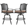 Zoe Outdoor Barstool | 49" Swivel | Set of 2 | Black & Brown