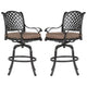 Zoe Outdoor Barstool | 49" Swivel | Set of 2 | Black & Brown