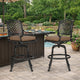 Zoe Outdoor Barstool | 49" Swivel | Set of 2 | Black & Brown