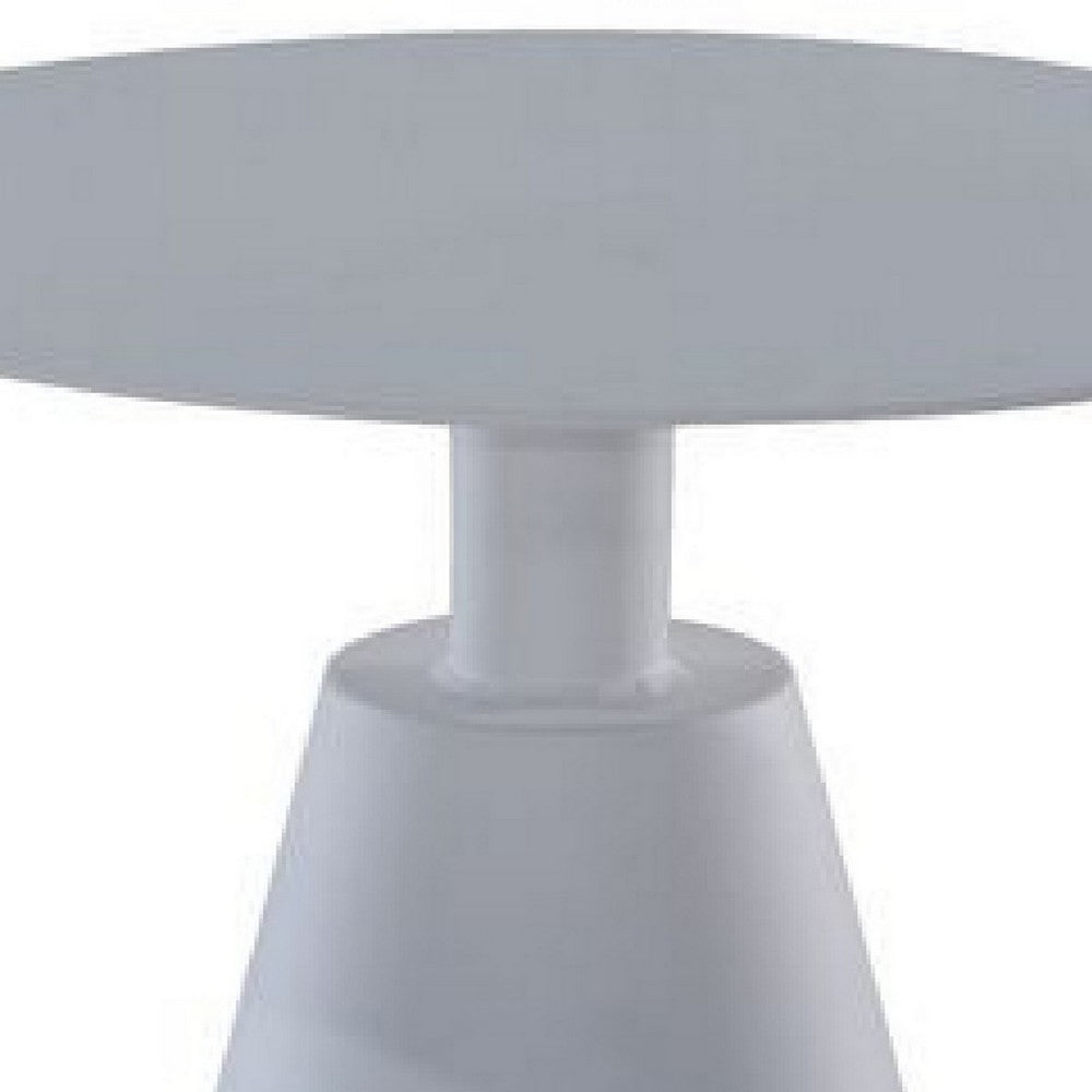 Outdoor Side Table | 22" | Aluminum | Cone Base | White