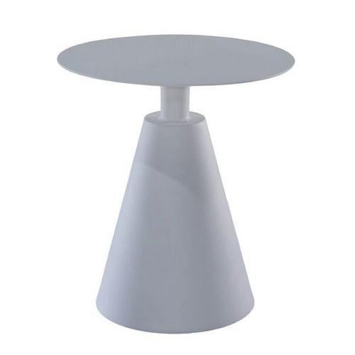 Outdoor Side Table | 22" | Aluminum | Cone Base | White