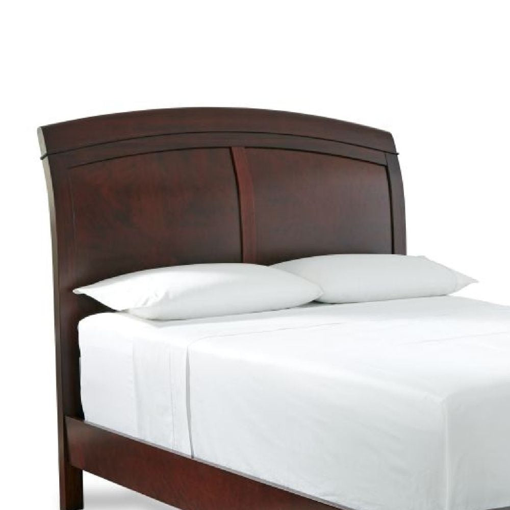 Kyle Soild Wood Low Profile Full Bed with Sleigh Headboard Cherry Brown