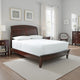 Kyle Soild Wood Low Profile Full Bed with Sleigh Headboard, Cherry Brown