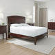 Kyle Soild Wood Low Profile Queen Bed with Sleigh Headboard, Cherry Brown