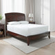Kyle Low Profile Wood California King Bed, Sleigh Headboard, Cherry Brown