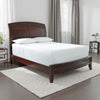 Kyle Soild Wood Low Profile King Bed with Sleigh Headboard, Cherry Brown