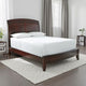 Kyle Soild Wood Low Profile King Bed with Sleigh Headboard, Cherry Brown