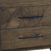 28 Inch Dee Soild Mahogany Wood Nightstand Geometric Pattern Oat Brown BM272988