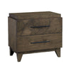 28 Inch Dee Soild Mahogany Wood Nightstand, Geometric Pattern, Oat Brown