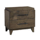 28 Inch Dee Soild Mahogany Wood Nightstand, Geometric Pattern, Oat Brown