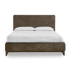 Dee Mahogany Wood Low Profile King Bed Geometric Design Oat Brown