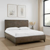 Dee Mahogany Wood Low Profile King Bed, Geometric Design, Oat Brown