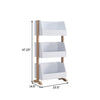 47 Inch Storage Cabinet with 3 Bookcase Shelves White and Brown By Casagear Home BM273013