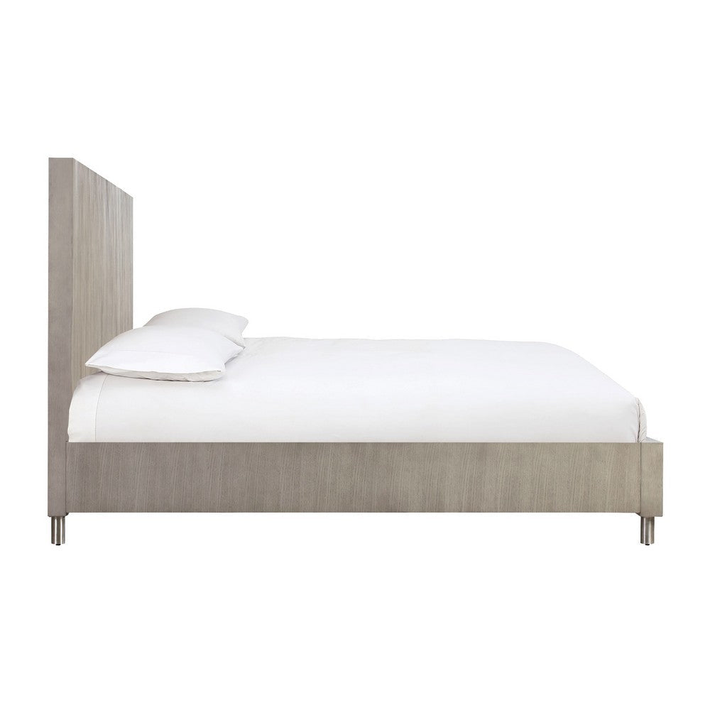 Ann California King Bed High Profile Headboard Vertical Lines Gray BM273024