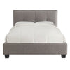 Amy Low Profile King Bed, Tufted Linen, Wide Storage, Gray