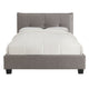 Amy Low Profile King Bed, Tufted Linen, Wide Storage, Gray