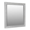 40 Inch Lou Rectangular Mirror, Wood Frame, Grain Details, Washed White