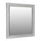 40 Inch Lou Rectangular Mirror, Wood Frame, Grain Details, Washed White