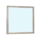 40 Inch Ann Square Portrait Wood Framed Wall Mirror, Grain Details, Gray