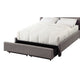 Le Low Profile Queen Uphosltered Bed with Storage Linen Gray