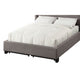 Le Low Profile Queen Uphosltered Bed with Storage, Linen, Gray